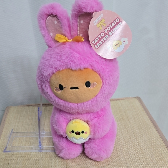 SALE 10" Pink Fluffy Stuffed Bunny Plush - Picture 4 of 4